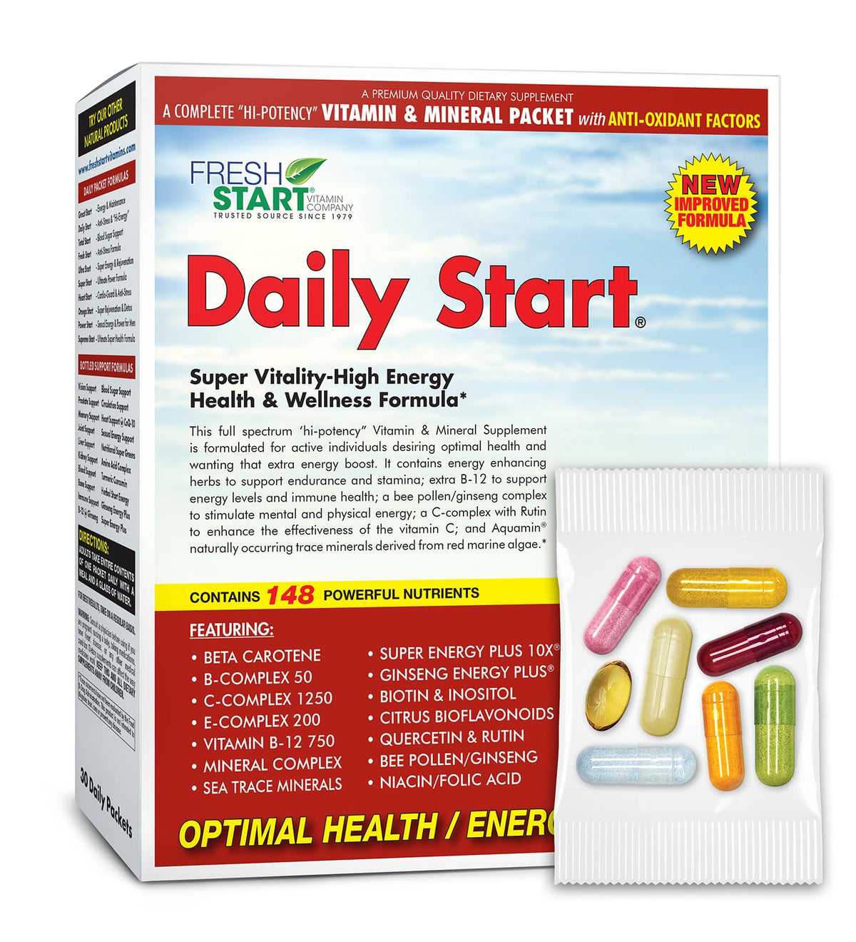 Fresh Start Daily Start All-in-One Vitamin Pack Energy & Focus - 30 Packets