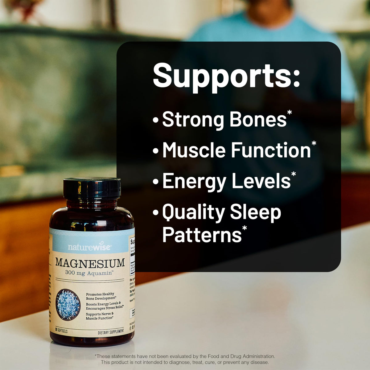 NatureWise Marine Magnesium 300mg - 90 Softgels - image 3