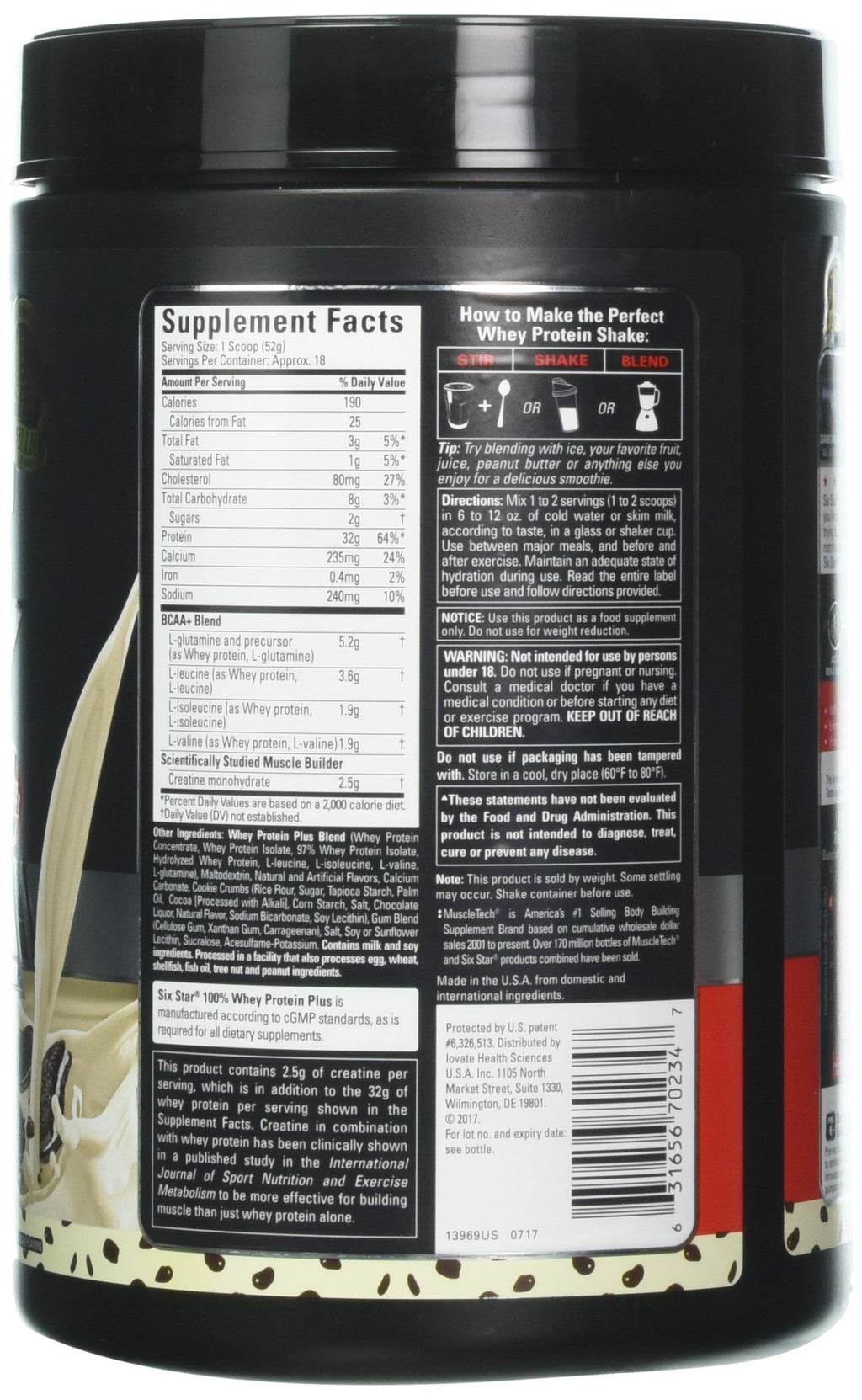 Six Star Whey Protein Powder Plus