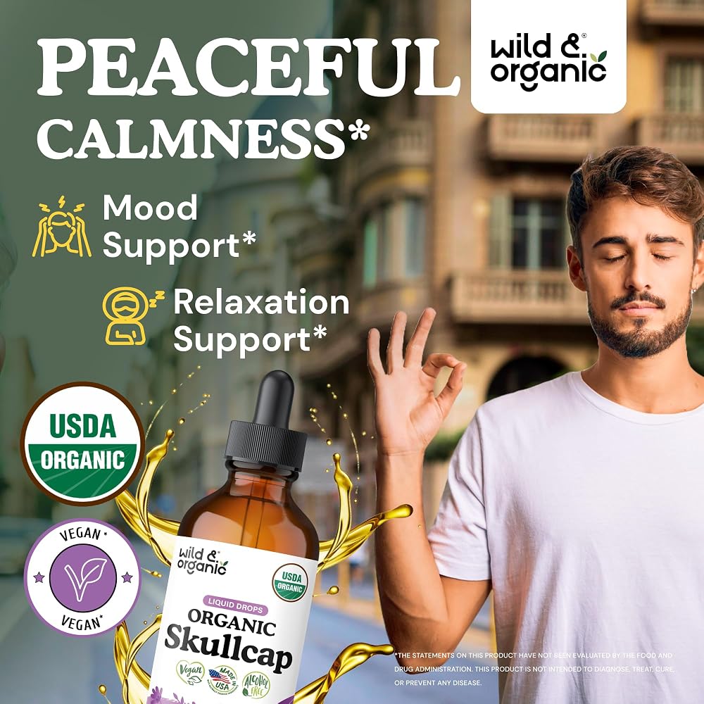 Wild & Organic Skullcap Herb Tincture for Mood - 4 fl oz - image 2