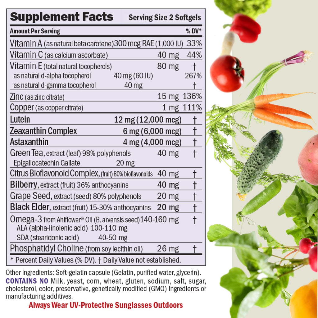 ANDREW LESSMAN Ultimate Eye Support with Astaxanthin Softgels - 12mg