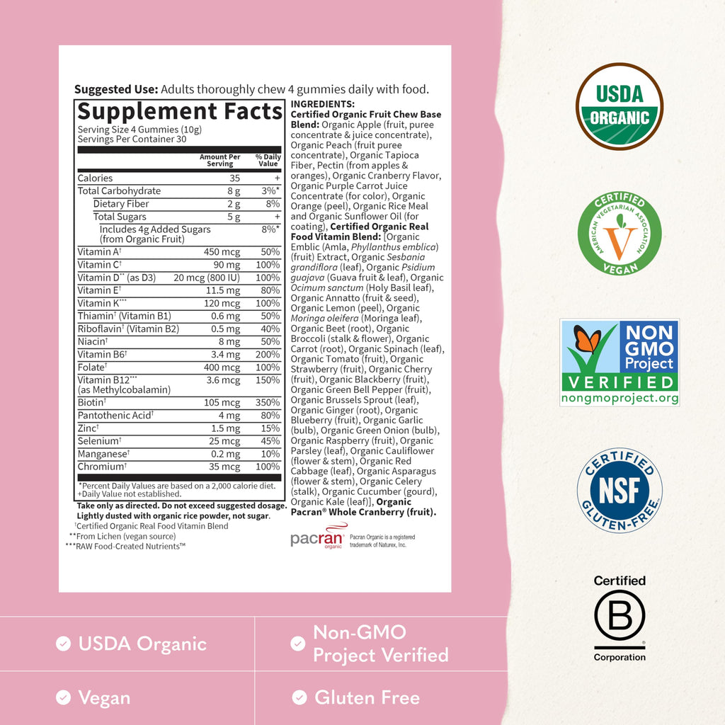 Garden of Life Organics Women's Gummies Multivitamin Berry - 120 Gummies - image 3