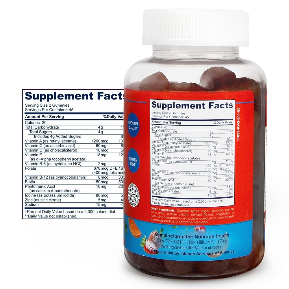 NAHRAAN HEALTH Halal Multivitamin Gummies for Adults - 90 Count - image 5
