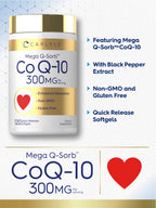 Carlyle CoQ10 300mg Mega Q-Sorb - 120 Softgels - image 4