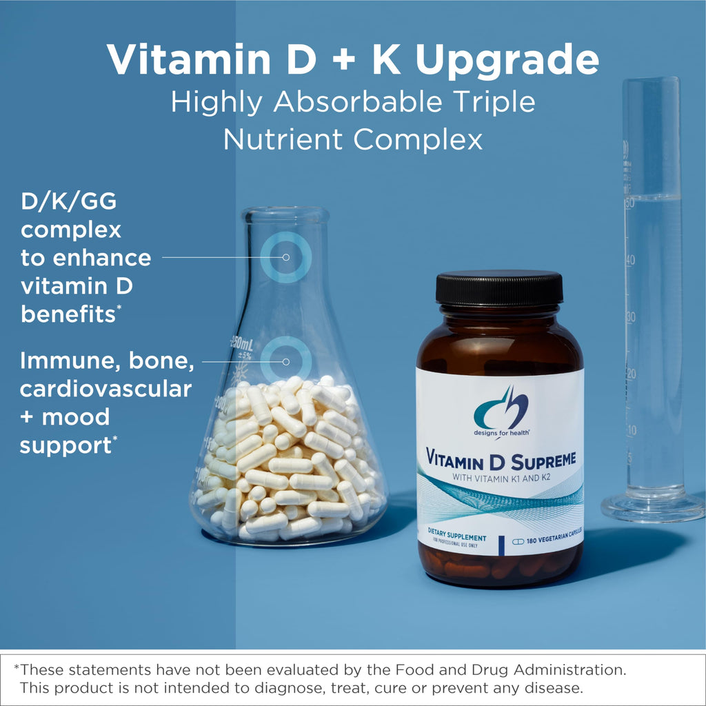 Designs for Health Vitamin D Supreme D3 5000 IU with K2 - 30 Capsules - image 2