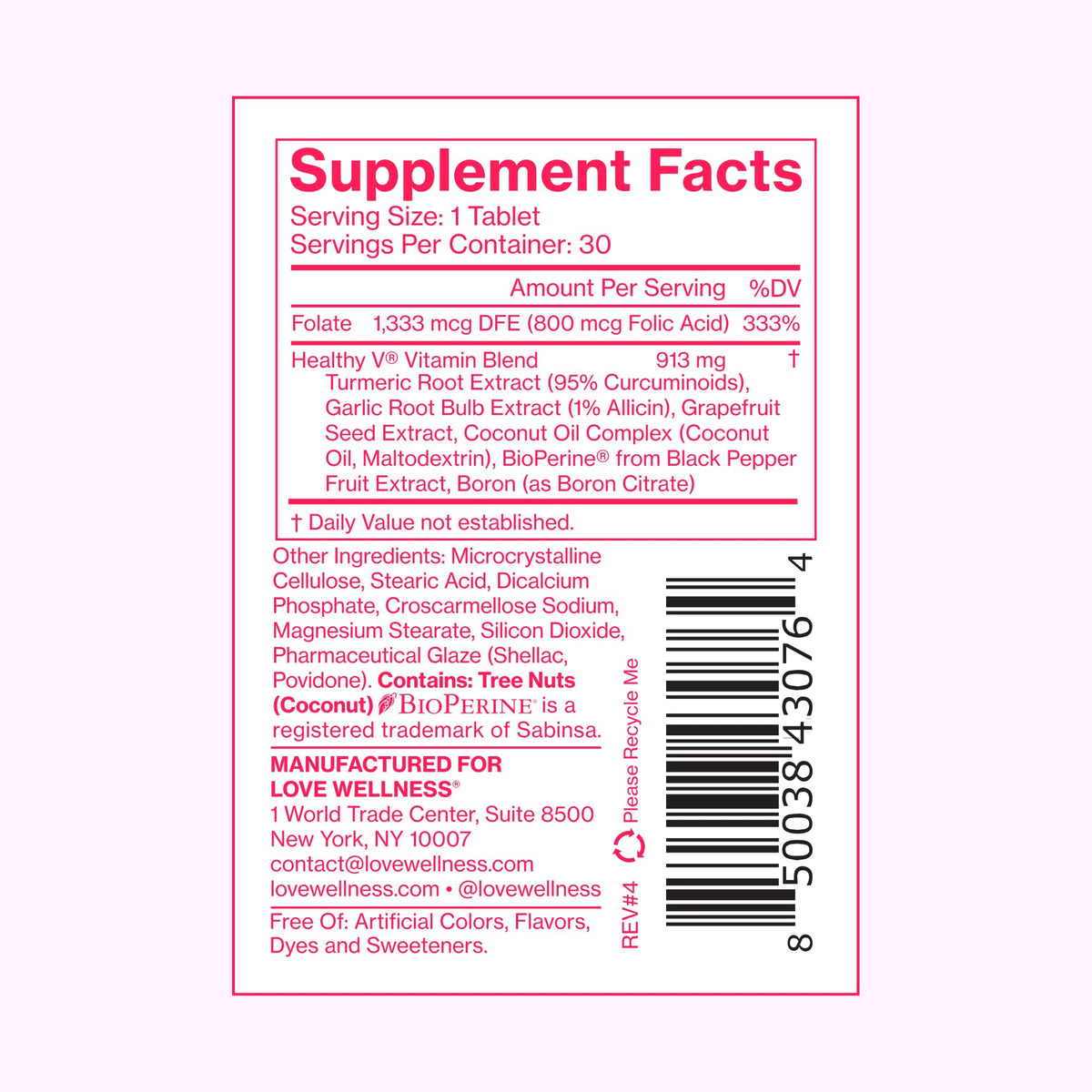 Love Wellness Healthy V Vitamin Vaginal Health Supplement - 30 Tablets - image 5