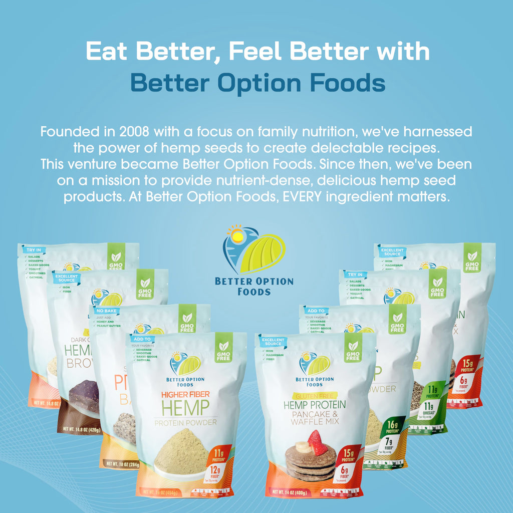 Better Option Foods Hemp Powder - Easy-to-Digest Fiber Protein Powder