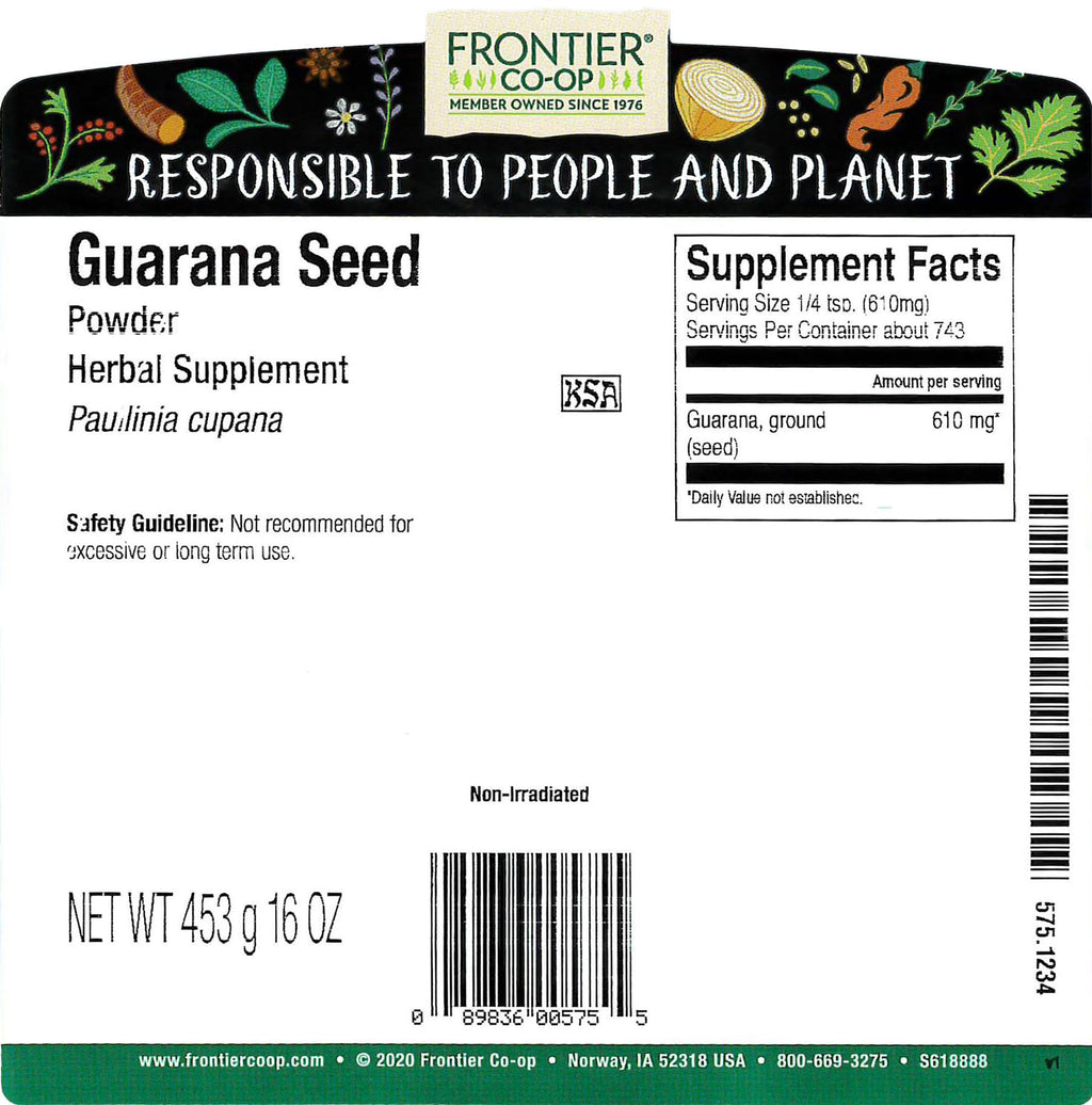 Frontier Co-op Guarana Powder - 16 Ounce - image 2