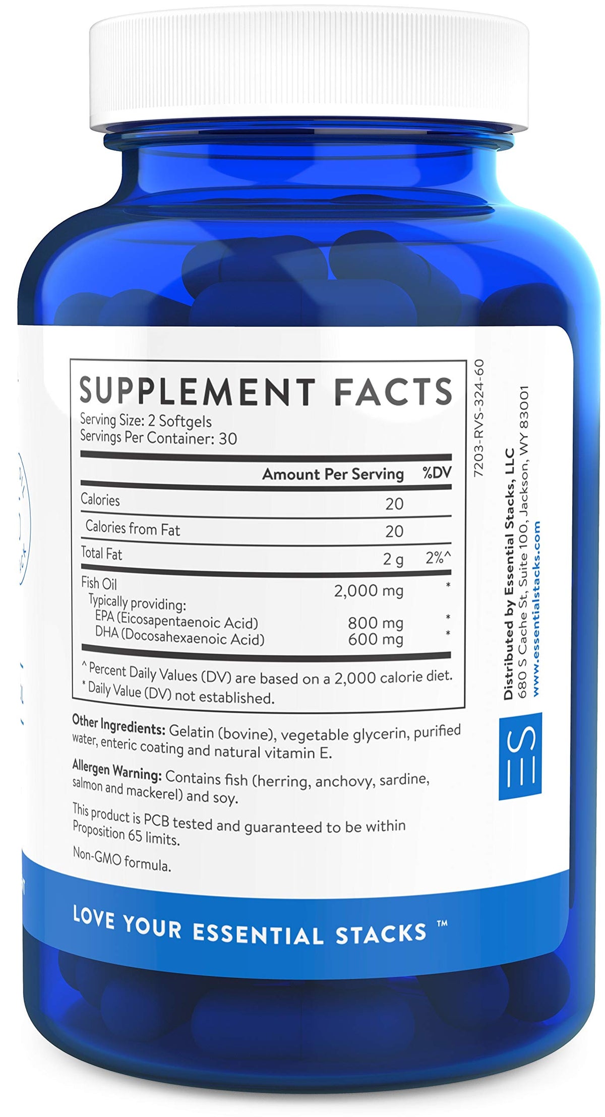 Essential Stacks Smart Omega 3 Burpless Fish Oil 1400mg - 60 Softgels - image 2