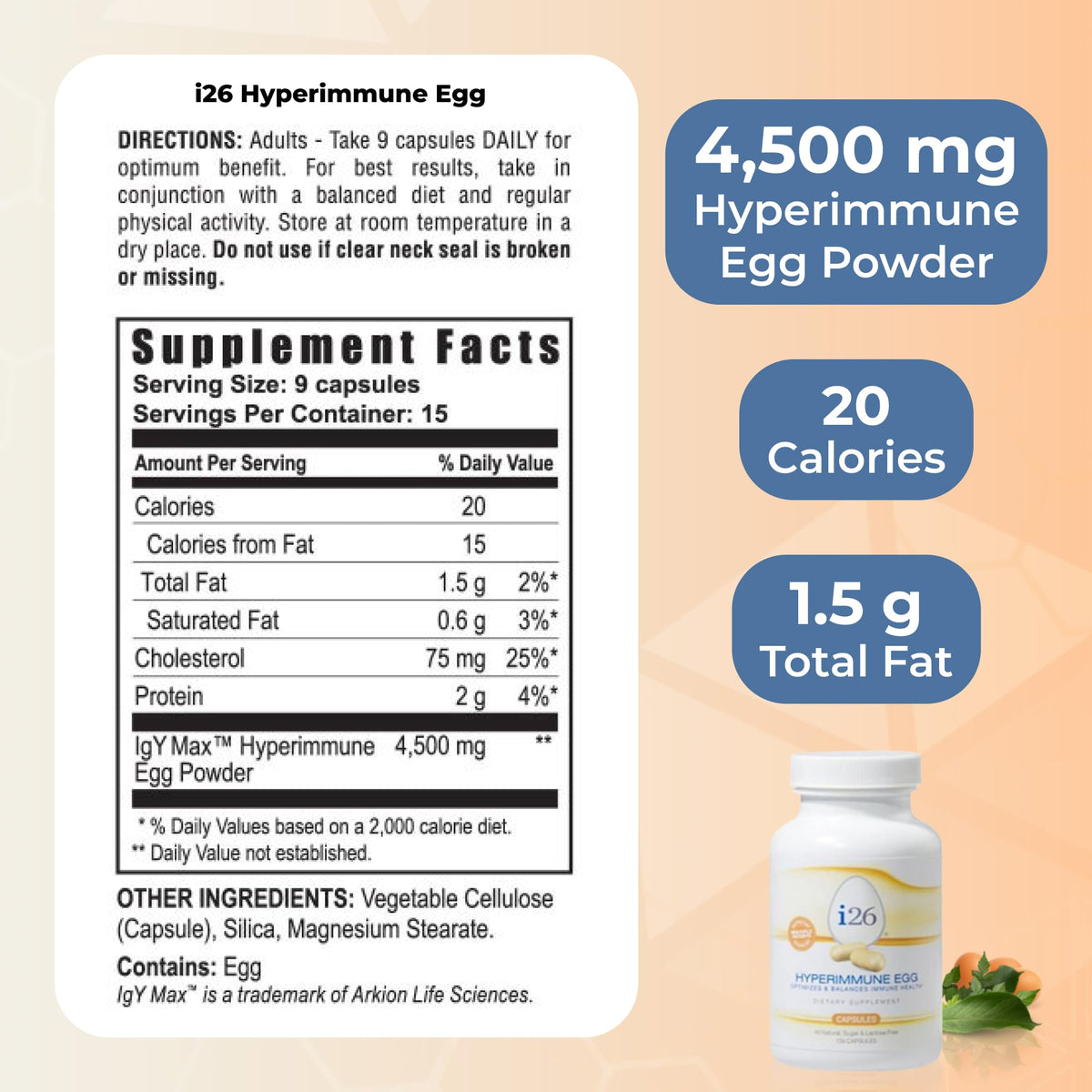 Youngevity i26 Hyperimmune Egg Immune & Digestive Support - 135 Capsules - image 3