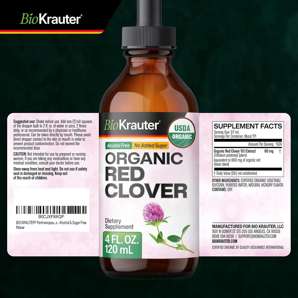 BIO KRAUTER Red Clover Extract for Menopause - 4 Fl Oz - image 9