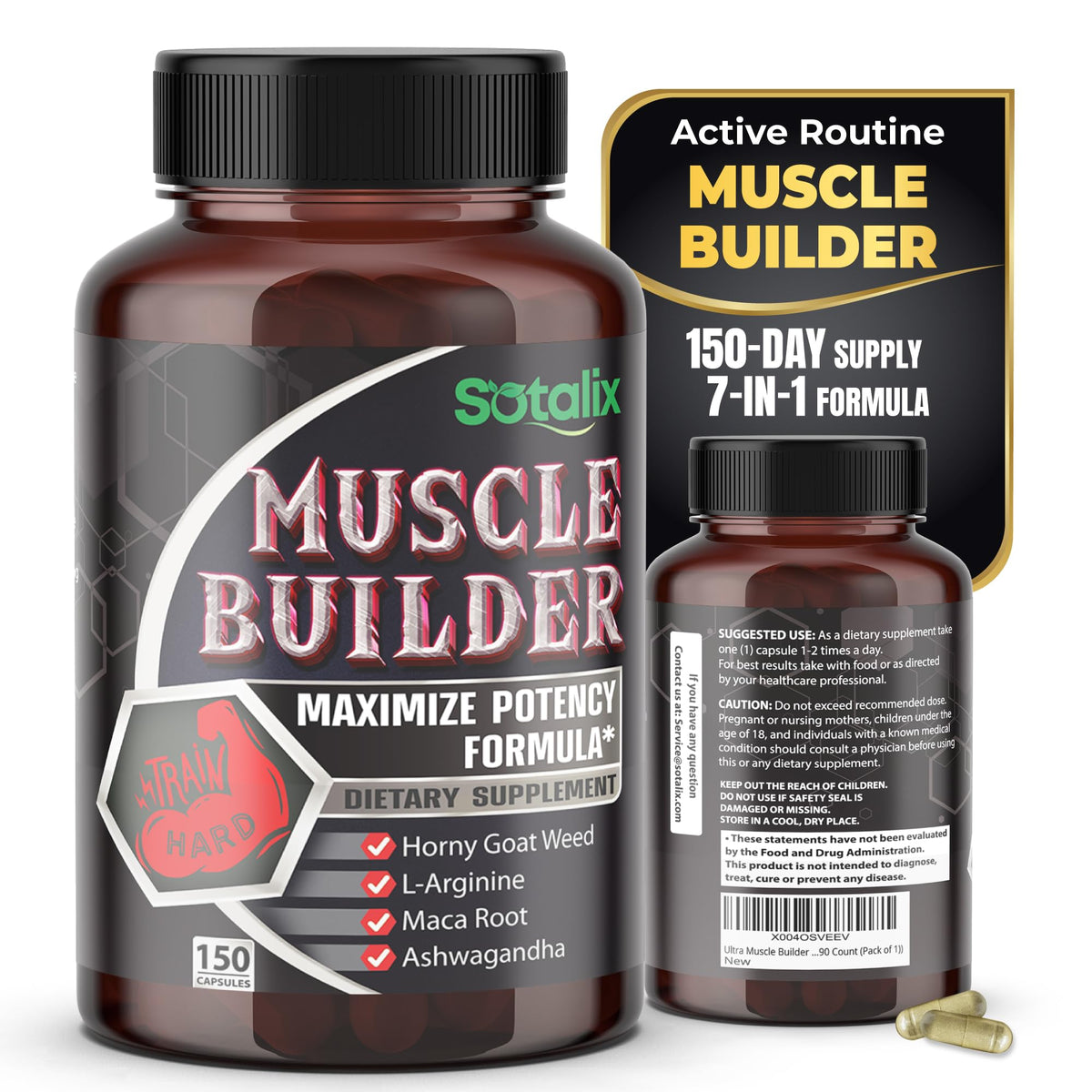 Sotalix Ultra Muscle Builder 7-in-1 with Horny Goat Weed - 150 Capsules