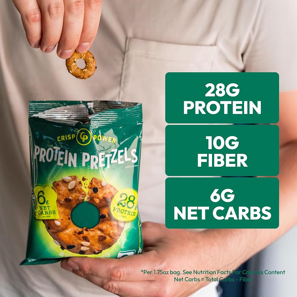 Crisp Power Everything Protein Pretzels High Protein Snack - 6 Pack - image 4