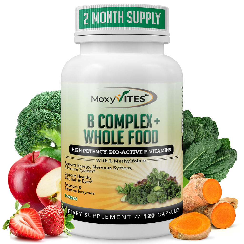 MoxyVites Vitamin B Complex for Energy & Stress - 120 Capsules