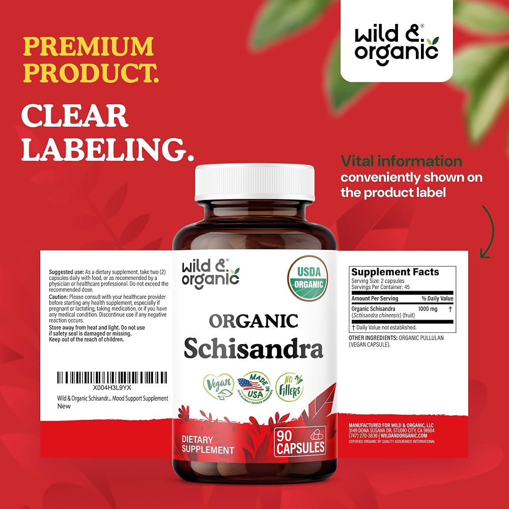 Wild & Organic Schisandra Capsules 1000 mg for Mood Support - 90 Count - image 7