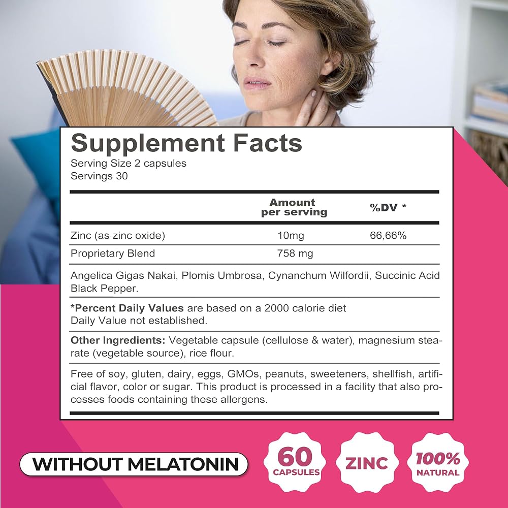 ZENZSUAL Bye Bye Menopause Supplements for Women - 60 Capsules - image 5