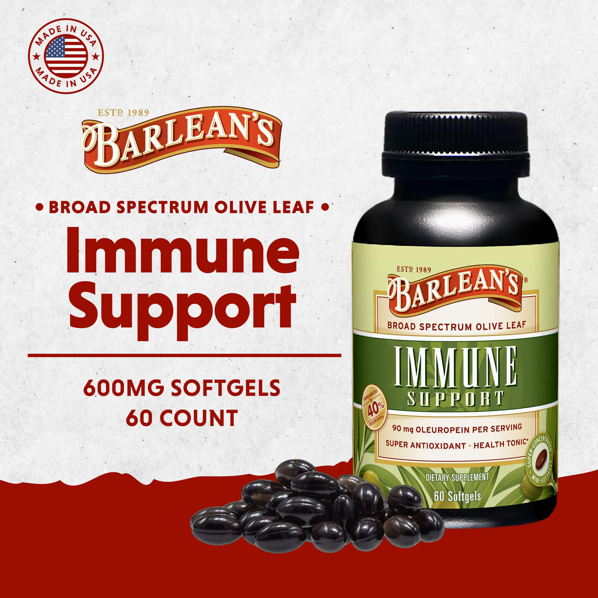 Barlean's FG-Olive Leaf Softgels