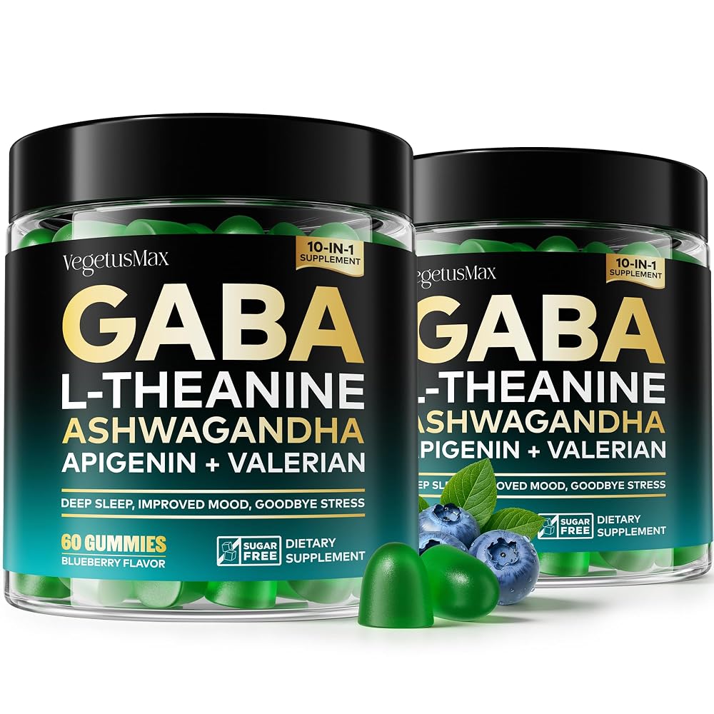 VEGETUSMAX GABA Gummies 500mg Sugar-Free Calm Gummies with L Theanine