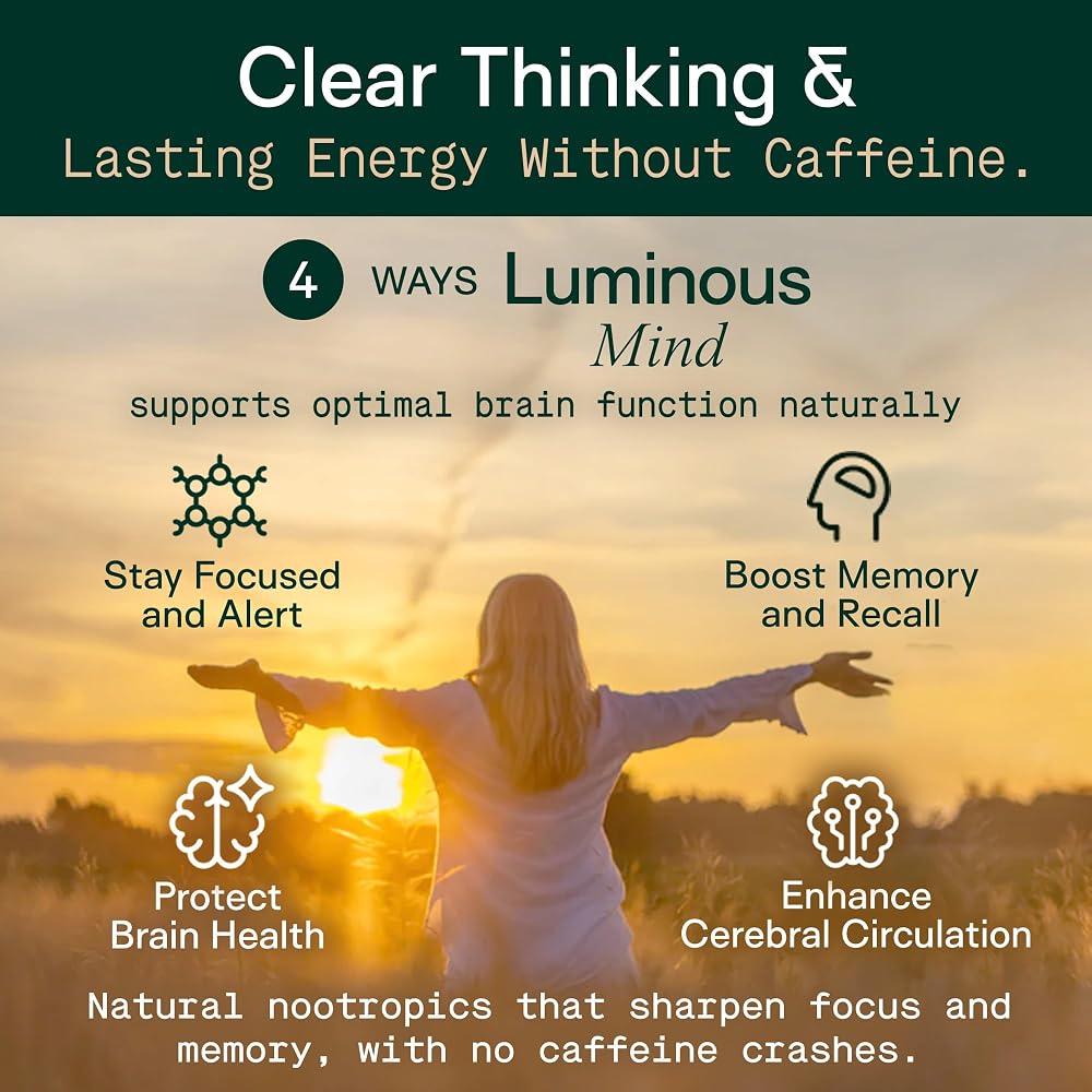 Adapt Naturals Luminous Mind Nootropic Brain Supplement with Ginkgo
