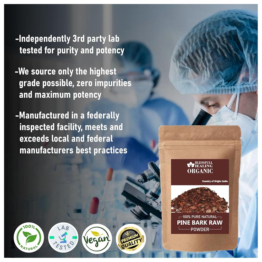 Blessfull Healing Organic Pine Bark Raw Powder 100% Pure Natural 200