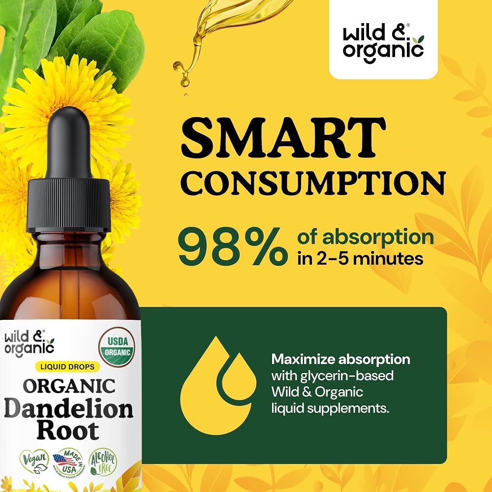 Wild & Organic Organic Dandelion Root Liquid Extract - Dandelion Root