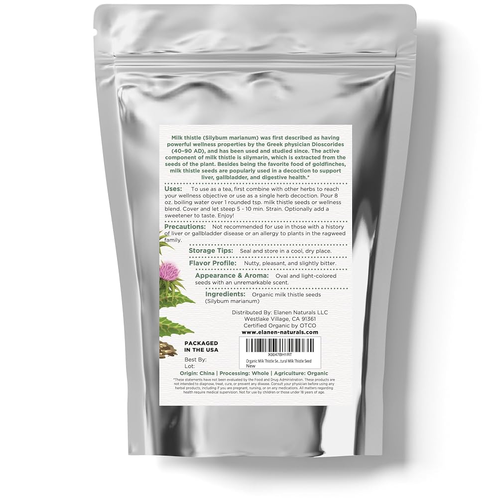 Elanen Naturals Organic Milk Thistle Seeds - 4 oz (113g) - image 8