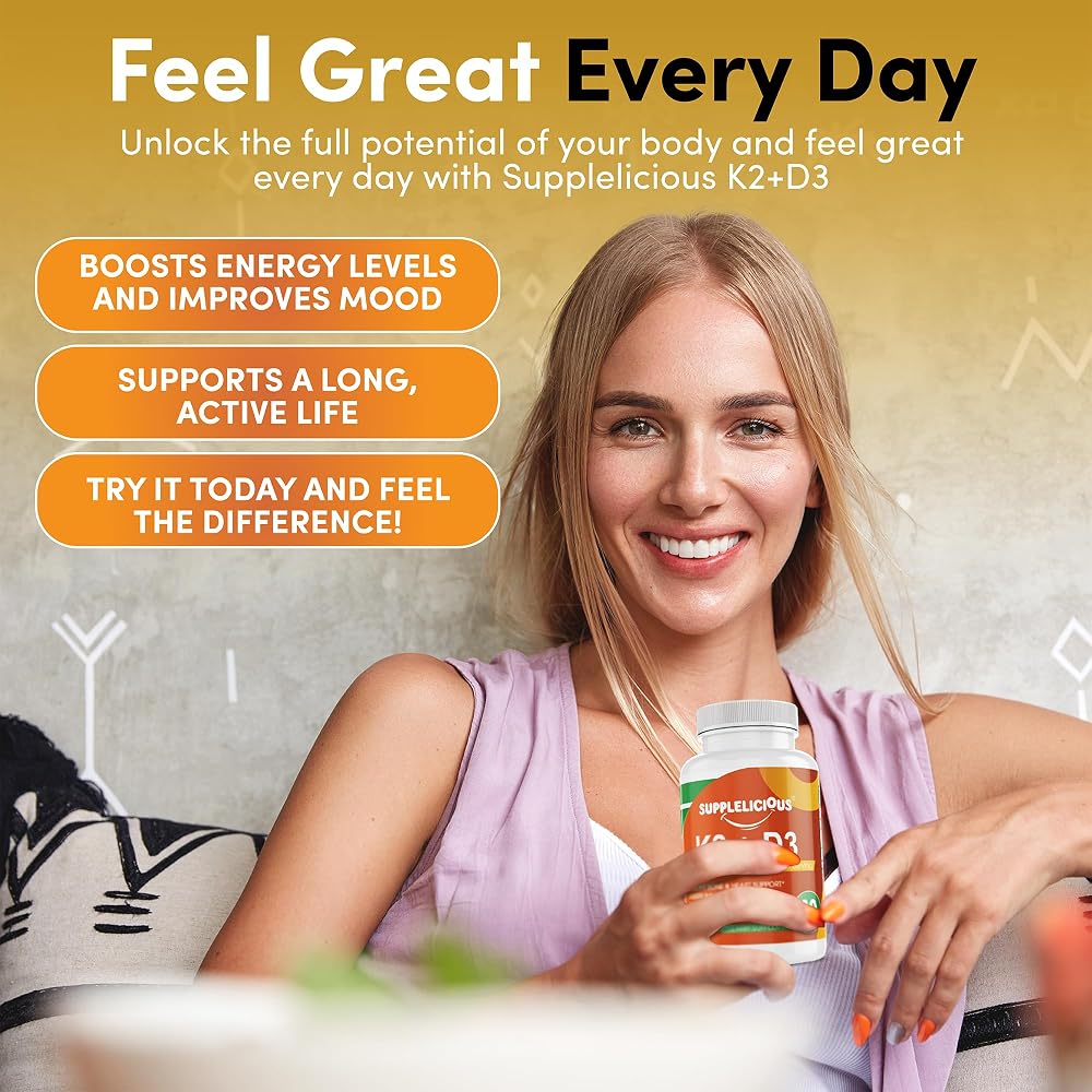 Supplelicious K2 + D3 with Calcium Bone & Heart Health - 60 Capsules - image 5