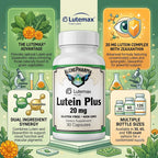 AlchePharma Lutein Plus 20 mg with Zeaxanthin and Bilberry - 30 Capsules - image 2