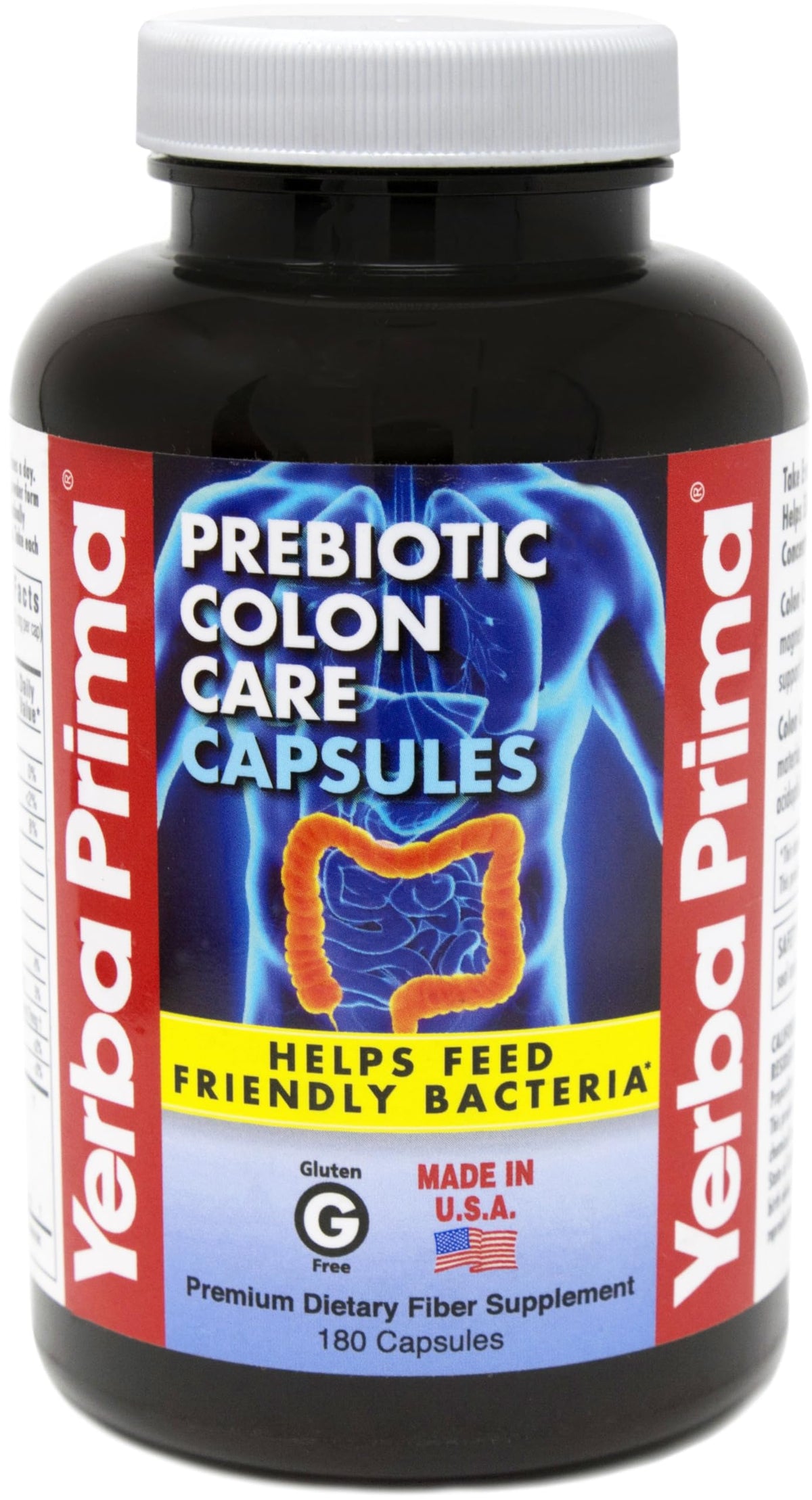 Yerba Prima Prebiotics Colon Care Fiber Caps - 180 Capsules