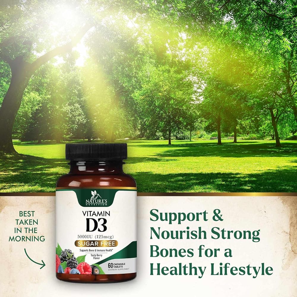 Nature's Nutrition Vitamin D3 5000 IU - Extra Strength Vitamin D