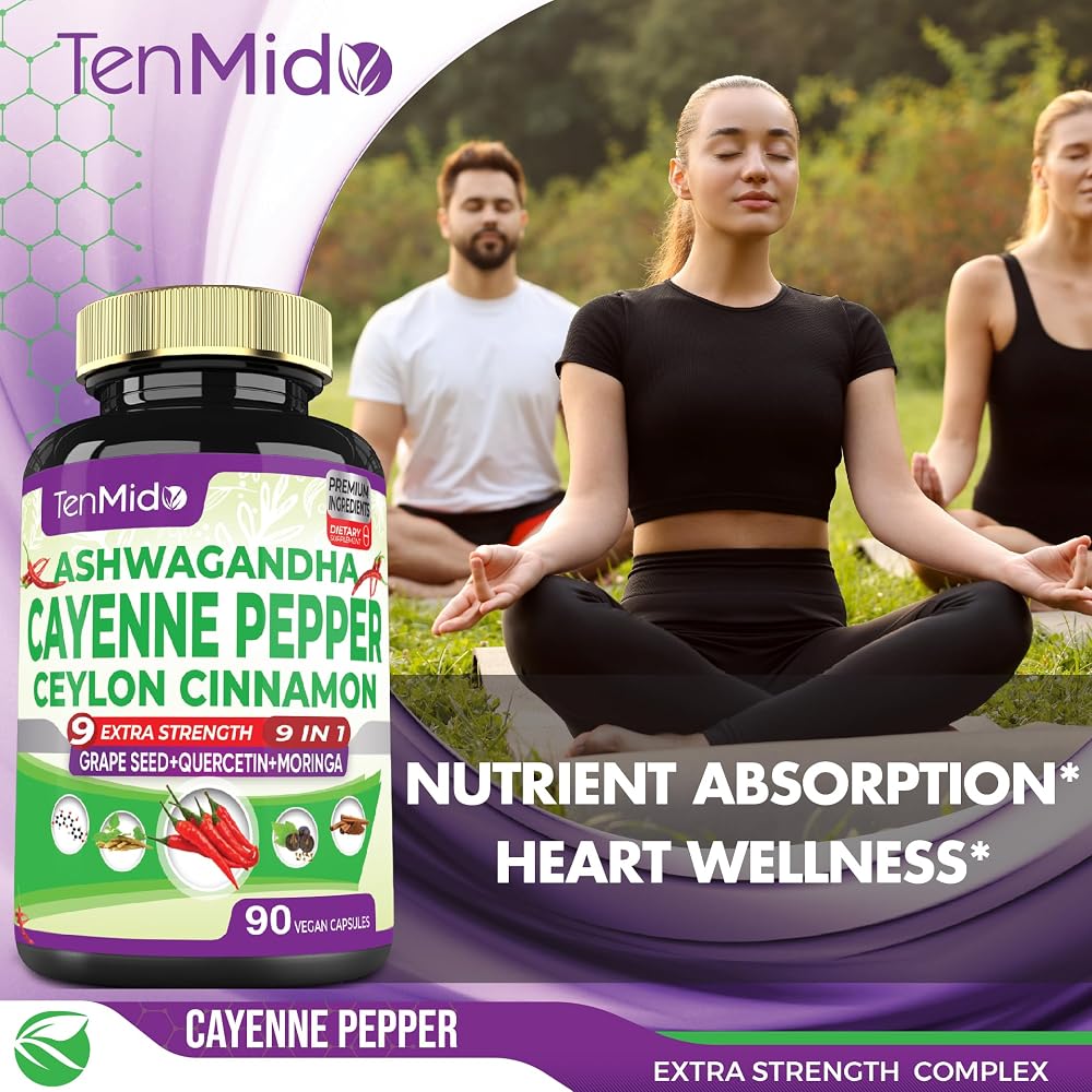 Tenmido Cayenne Pepper Supplements with Ashwagandha - 90 Capsules - image 6