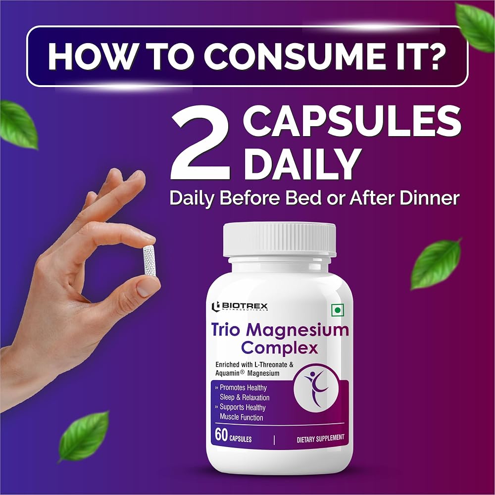 BIOTREX NUTRACEUTICALS Trio Magnesium Complex - 60 Vegetarian Capsules - image 5