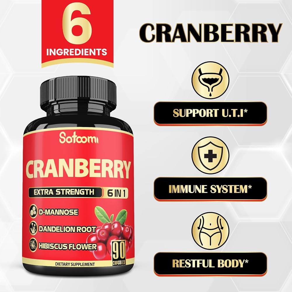 Satoomi Cranberry Pills for Women - 90 Vegetarian Capsules - image 3