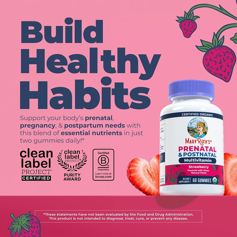 MaryRuth's Organic Prenatal & Postnatal Multivitamin Gummies - 60 Count - image 2
