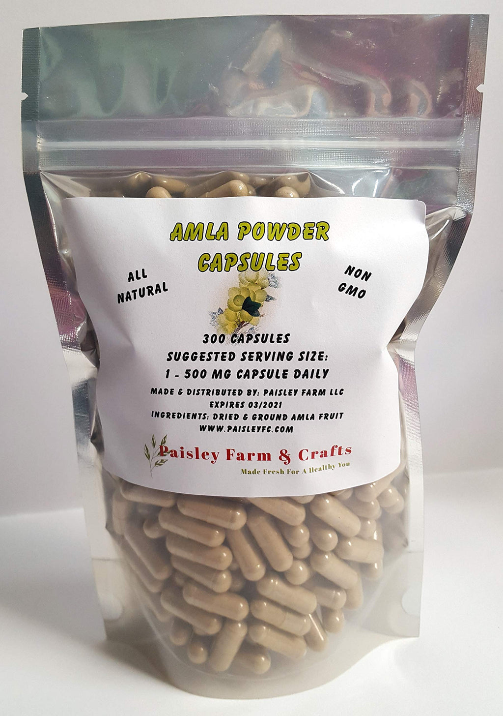 Paisley Farm Amla Capsules Indian Gooseberry - 300 Capsules