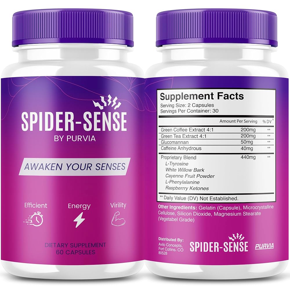 Purvia Spider Sense Pills Advanced Strength Formula - 120 Capsules - image 3