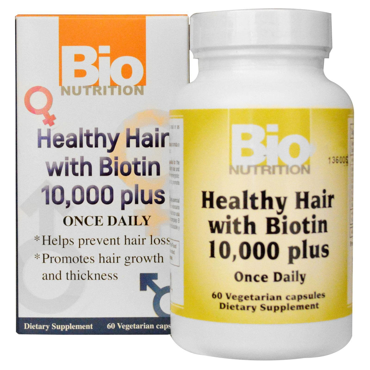 Bio Nutrition Healthy Hair with Biotin 10mg - 60 Vegetarian Capsules