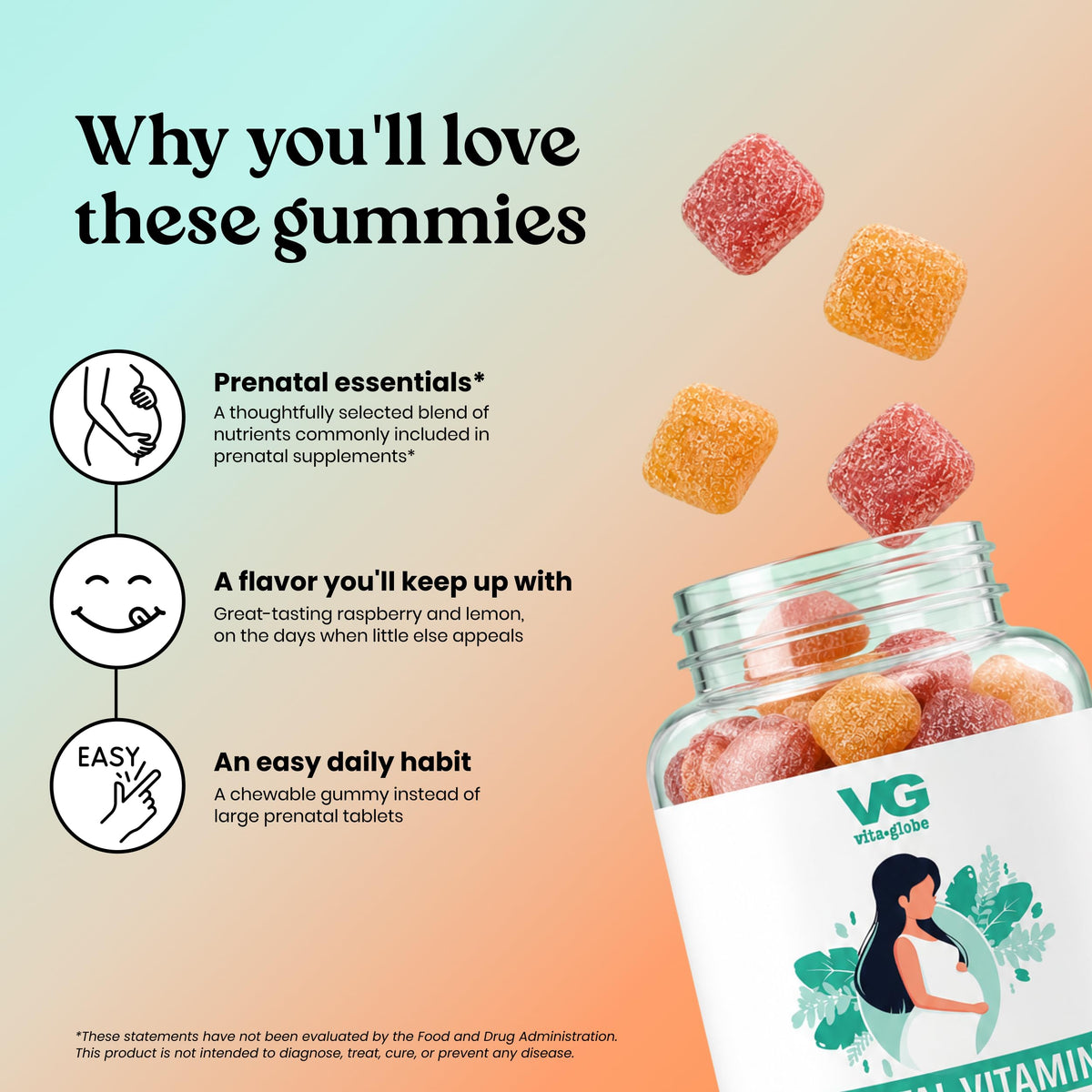 Vita Globe Prenatal Fish Oil Gummies for Women - 60 Count - image 4