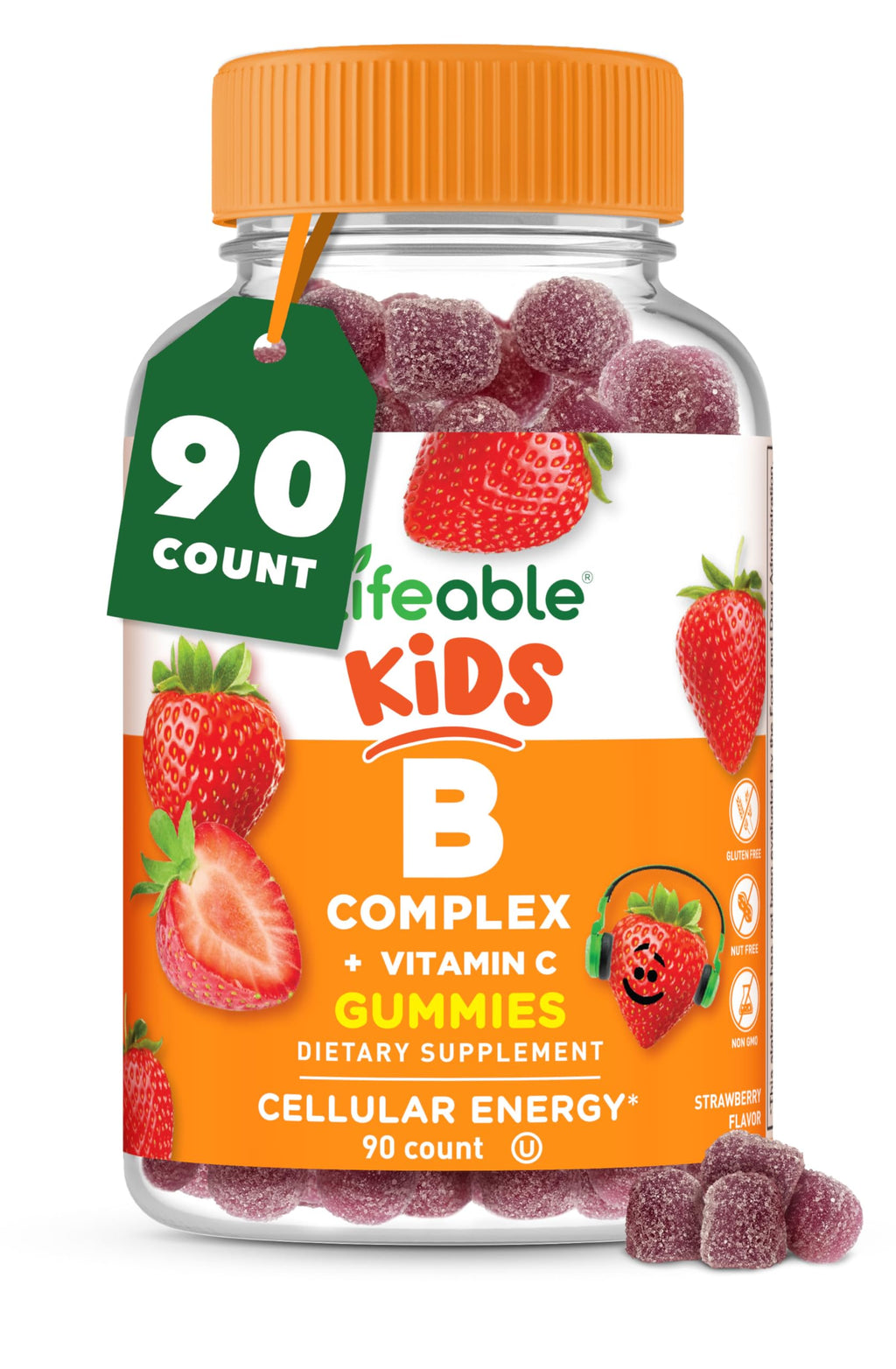 Lifeable Vitamin B Complex for Kids with Vitamin C - 90 Gummies
