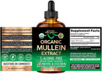 NUTRAHARMONY Mullein Drops for Lungs - USDA Organic Liquid - Mullein