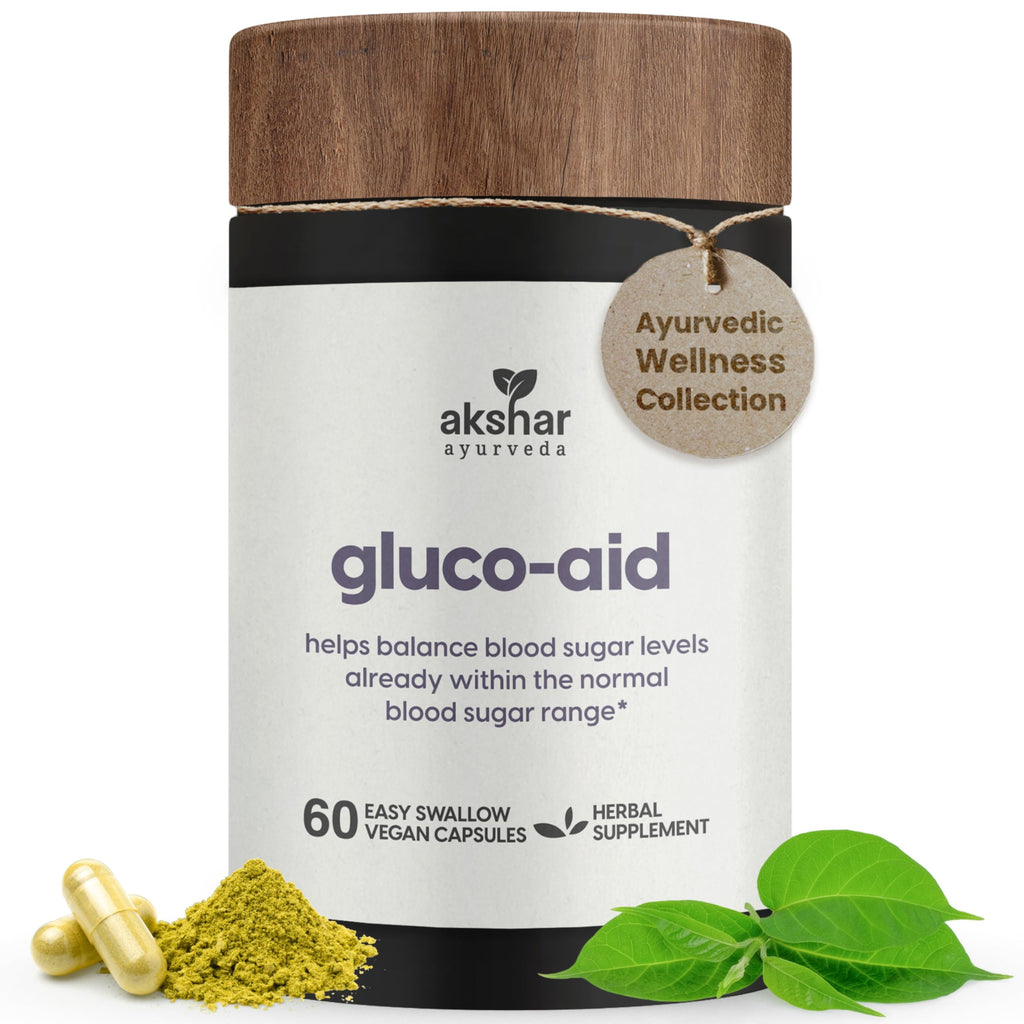 AKSHAR Ayurveda Gluco Support Herbal Supplement - 60 Capsules