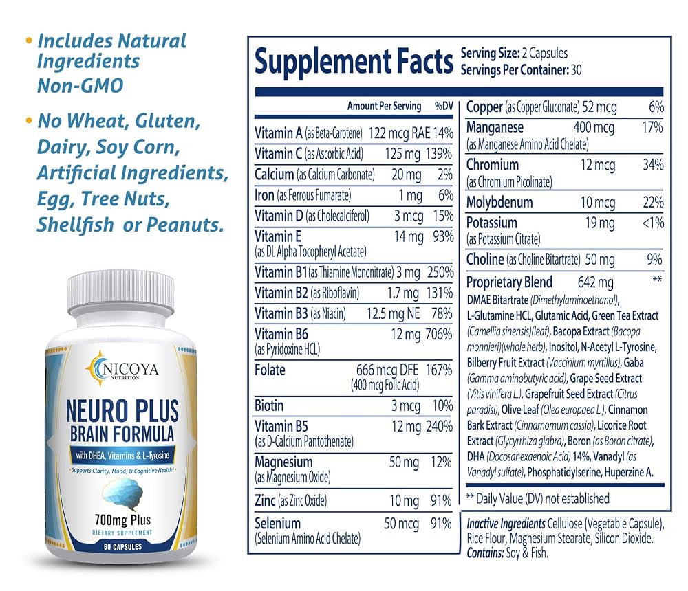 Nicoya Nutrition Neuro Plus Brain Supplement - 60 Capsules - image 3