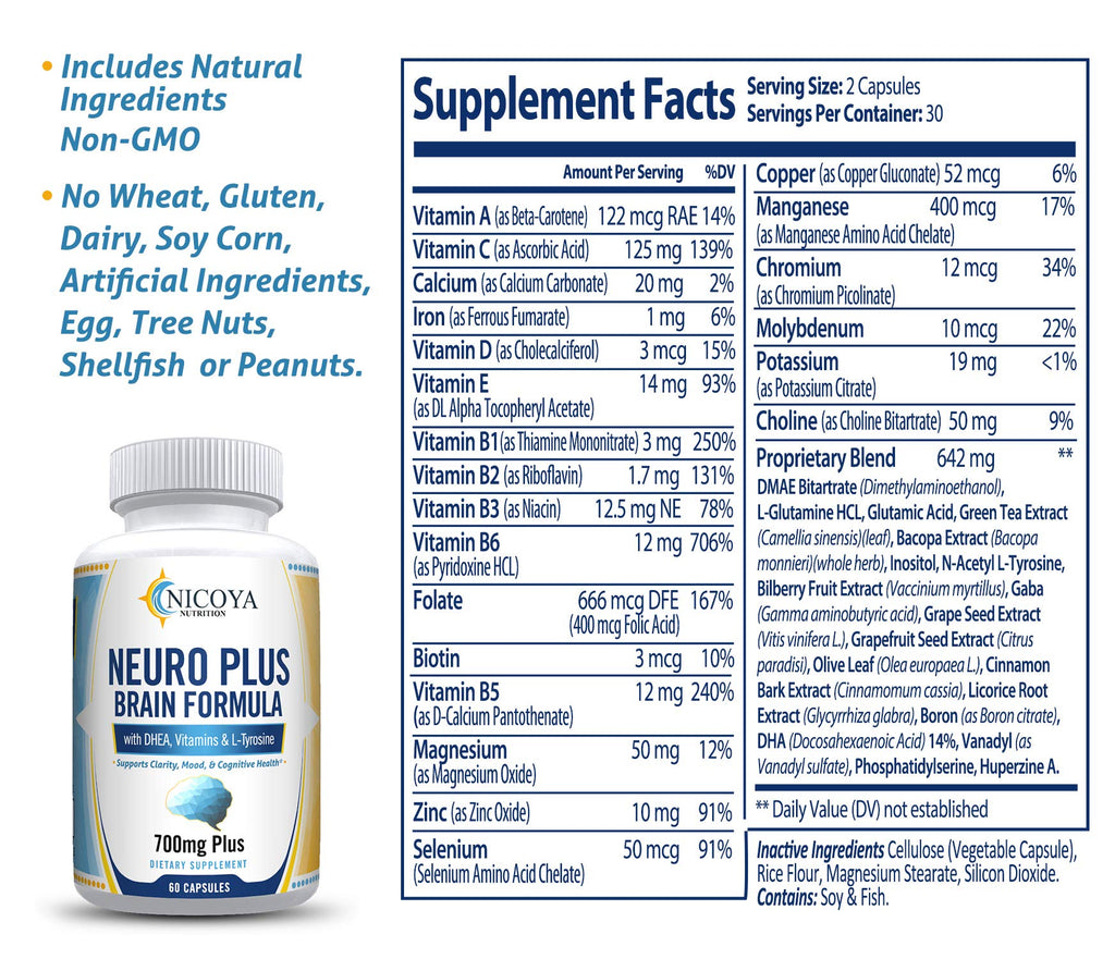 Nicoya Nutrition Neuro Plus Brain Supplement - 60 Capsules - image 3