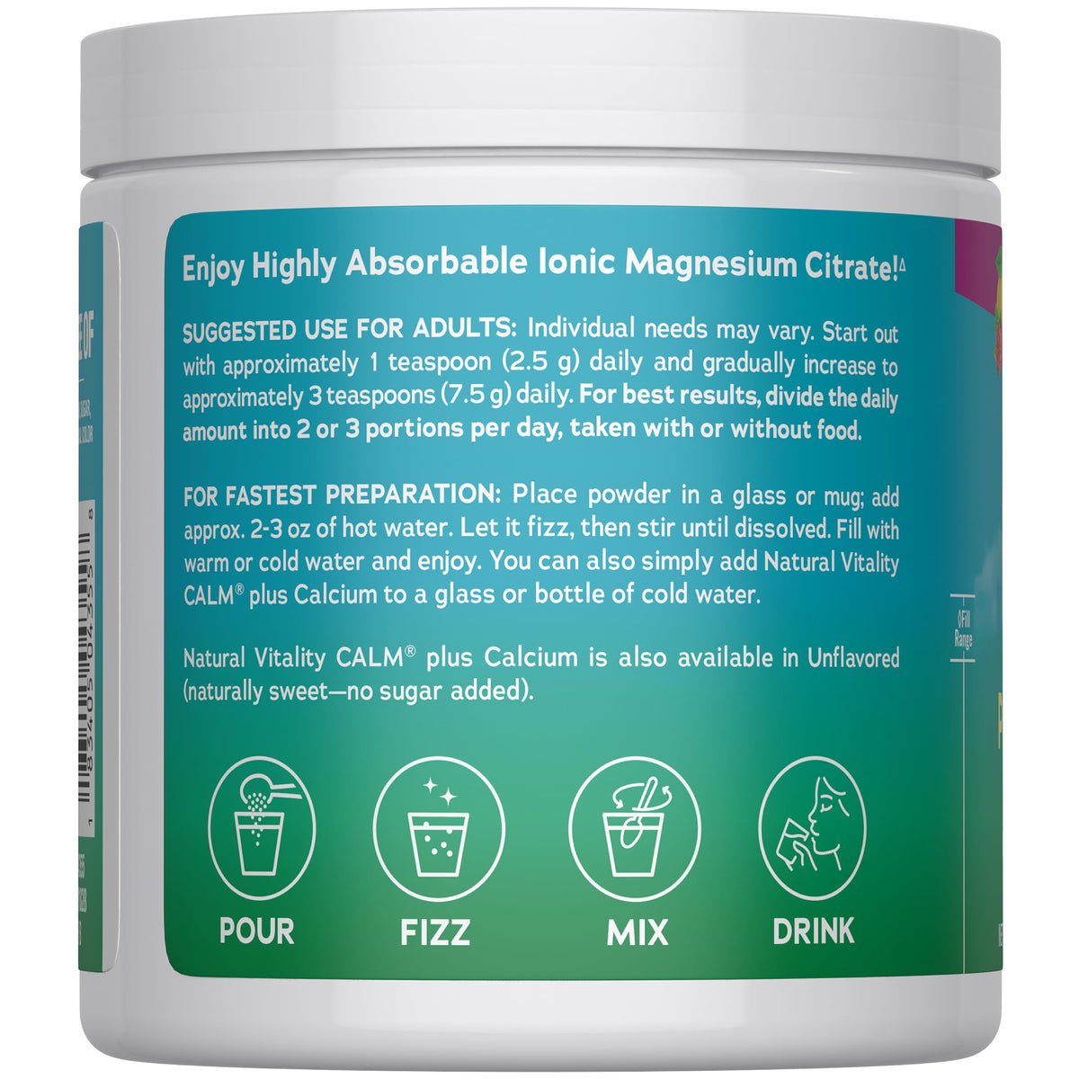 Natural Vitality Calm Magnesium Plus Calcium Powder - 8 oz - image 3
