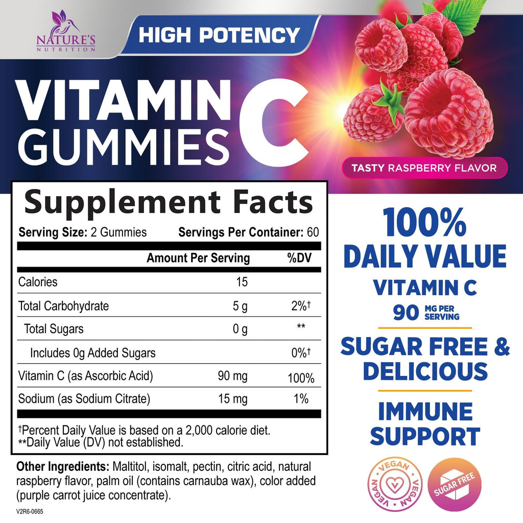 Nature's Nutrition Vitamin C Gummies - 100% Daily Value VitaminC