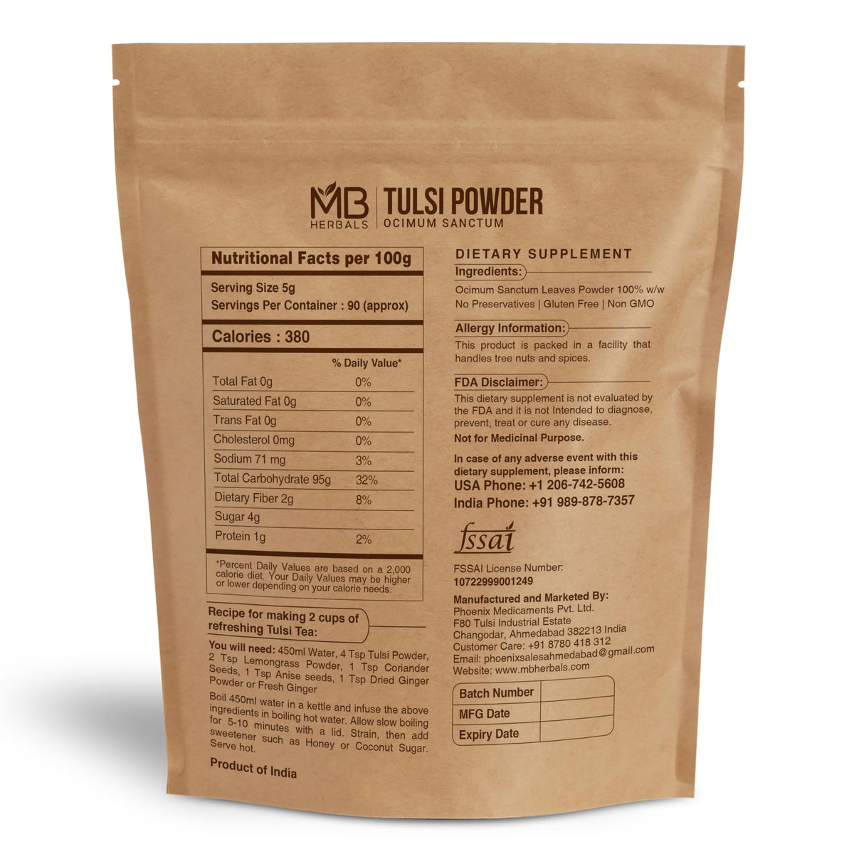 MB Herbals Tulsi Powder - 454g - image 2