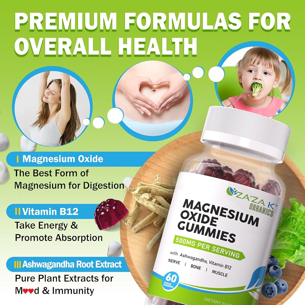 ZA'ZA K ORGANICS Magnesium Oxide Gummies for Sleep - 60 Gummies - image 3