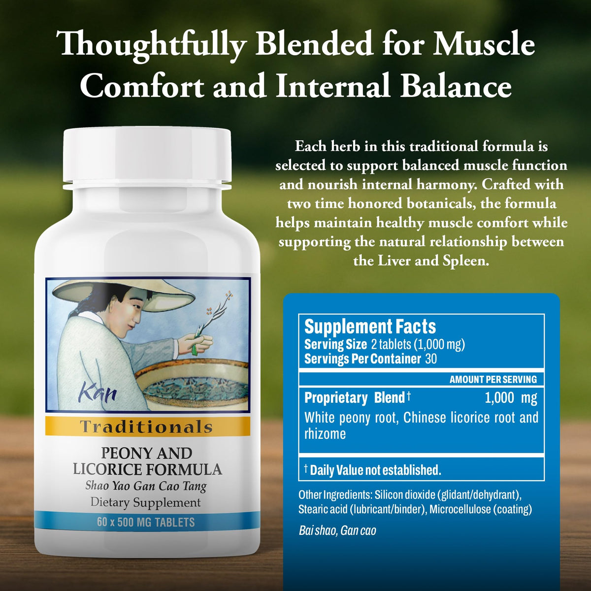 Kan Herb Company Peony & Licorice Formula Tablets - 60 Tablets - image 3