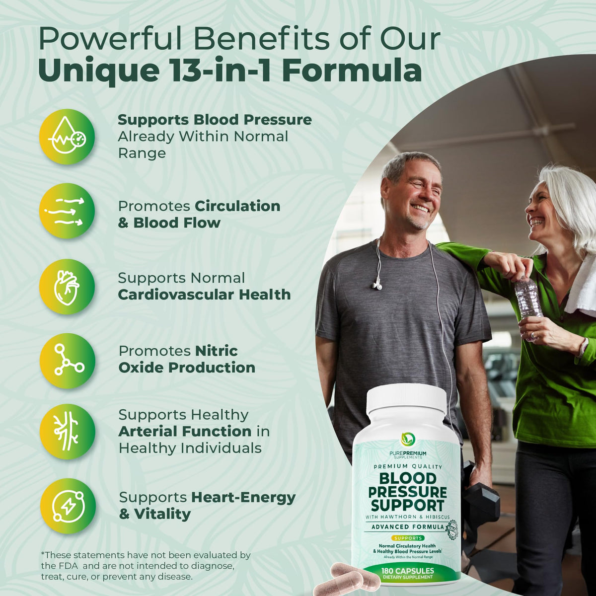 PurePremium Blood Pressure Supplements with Hawthorn Berry - 180 Capsules - image 2