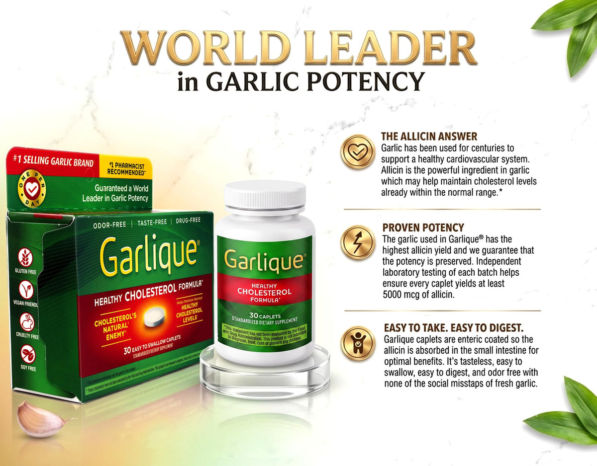 Garlique Cardiovascular Dietary Supplement - 30 Caplets - image 4